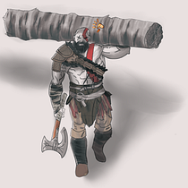 God of war . Traditional illustration, Character Design, and Digital Illustration project by matuteachaval - 08.03.2021