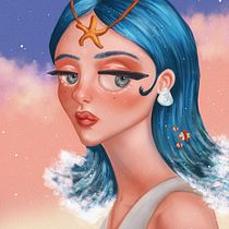Il mio progetto del corso: Ritratto digitale di fantasia - Fantasy digital portrait. Traditional illustration, Drawing, Digital Illustration, Portrait Drawing, Digital Drawing, and Digital Painting project by Berenice Pellegrini - 08.03.2021