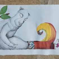 My project in Graphic Experimentation for Illustrated Stories course. Traditional illustration, Stor, and telling project by Valya Papadopoulou - 08.03.2021