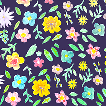My project in Vibrant Floral Patterns with Watercolors course. Traditional illustration, Pattern Design, Watercolor Painting, and Botanical Illustration project by Dina El Sabbagh - 08.03.2021