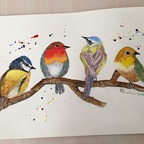 My project in Artistic Watercolor Techniques for Illustrating Birds course. Traditional illustration, Watercolor Painting, Realistic Drawing, and Naturalistic Illustration project by Pamela Andrew - 08.04.2021