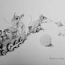 My project in Surrealistic Fineliner Illustration course: Toys & Mice Ein Projekt aus dem Bereich Traditionelle Illustration, Bleistiftzeichnung, Zeichnung, Realistische Zeichnung, Artistische Zeichnung und Illustration mit Tinte von alisea82 - 04.08.2021