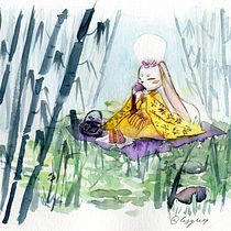 My project in Watercolor Illustration with Japanese Influence course. Ilustração tradicional, Desenho, e Pintura em aquarela projeto de Greta Baldo - 05.08.2021