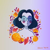 Meu projeto do curso: Retrato ilustrado com elementos botânicos.. Un progetto di Illustrazione tradizionale, Illustrazione digitale, Illustrazione botanica e Disegno digitale di carolina_pontieri - 05.08.2021