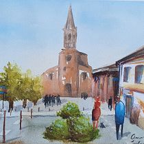 My project in Urban Landscapes in Watercolor course. Un projet de Beaux Arts, Aquarelle et Illustration architecturale de Anna Juskova - 05.08.2021