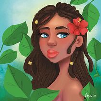 My project in Female Character Portraits in Procreate course. Projekt z dziedziny Trad, c, jna ilustracja, Ilustracja c, frowa, R, sunek c i frow użytkownika Lisa Davis Palmer - 02.08.2021