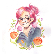 Meu projeto do curso: Retrato ilustrado com elementos botânicos. Un progetto di Illustrazione tradizionale, Illustrazione digitale, Illustrazione botanica e Disegno digitale di Yasmin Kaori - 06.08.2021