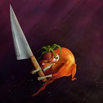 Tomato Ronin. Ilustração tradicional, Design de personagens, Ilustração digital, e Pintura digital projeto de wowoffett - 07.08.2021
