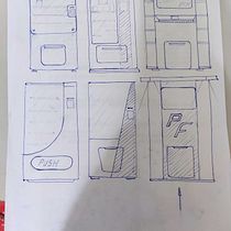 Vending de perfumes ambientales y dibujos .. Un proyecto de Diseño industrial, Diseño de producto, Bocetado, Dibujo, Dibujo realista e Ilustración con tinta de Marco Foschia - 09.08.2021