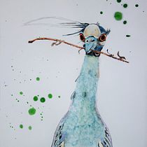 Yellow-crowned Night Heron. Traditional illustration, Watercolor Painting, Realistic Drawing, and Naturalistic Illustration project by michelleb81 - 08.08.2021