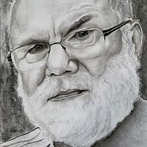 Mein Kursprojekt: Künstlerisches Porträt mit Kohlestift: die Atmosphäre. Ilustração tradicional, Artes plásticas, Desenho, Desenho de retrato, Desenho realista, Desenho artístico, e Pintura projeto de Bernd Lehrack - 10.08.2021