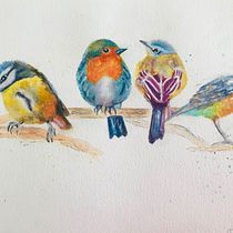 Meu projeto do curso: Técnicas expressivas de aquarela para ilustração de pássaros. Traditional illustration, Watercolor Painting, Realistic Drawing, and Naturalistic Illustration project by sandra_mfilardi - 08.27.2021