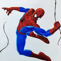 Spider-Man . Traditional illustration, Character Design, Painting, Comic, Acr, and lic Painting project by zenman.pt - 08.10.2021