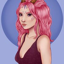 My project in Female Character Portraits in Procreate course. Projekt z dziedziny Trad, c, jna ilustracja, Ilustracja c, frowa, R, sunek c i frow użytkownika Janine Hussart - 11.08.2021