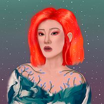 My project in Digital Fantasy Portraits with Photoshop course. Ilustração tradicional, Desenho, Ilustração digital, Desenho de retrato, Desenho digital, e Pintura digital projeto de Daria Voloschuk - 11.08.2021