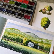 My project in Watercolor Travel Journal course. Traditional illustration, Watercolor Painting, Architectural Illustration, and Sketchbook project by Веселина Александрова - 08.11.2021