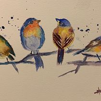 My project in Artistic Watercolor Techniques for Illustrating Birds course. Traditional illustration, Watercolor Painting, Realistic Drawing, and Naturalistic Illustration project by Yang Xu - 08.11.2021