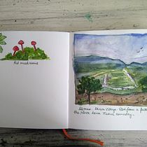 My project in Watercolor Travel Journal course. Traditional illustration, Watercolor Painting, Architectural Illustration, and Sketchbook project by Ananya Kushwaha - 08.12.2021