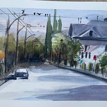 My project in Contemporary Watercolor Landscape Painting course. Projekt z dziedziny  Sztuki piękne i Malowanie akwarelą użytkownika Lemaitre Christine - 12.08.2021