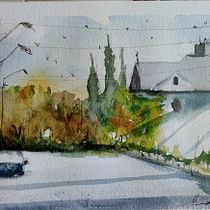 My project in Contemporary Watercolor Landscape Painting course. Projekt z dziedziny  Sztuki piękne i Malowanie akwarelą użytkownika Marco Santarelli - 12.08.2021