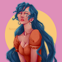 My project in Female Character Portraits in Procreate course. Projekt z dziedziny Trad, c, jna ilustracja, Ilustracja c, frowa, R, sunek c i frow użytkownika ninineji - 11.08.2021