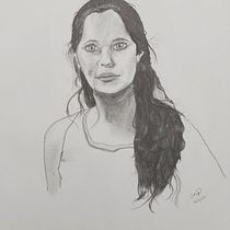 Retrato de una joven. Traditional illustration, Fine Arts, Sketching, Pencil Drawing, Drawing, Portrait Drawing, Realistic Drawing, Artistic Drawing, and Figure Drawing project by Oscar Palacios - 08.02.2021