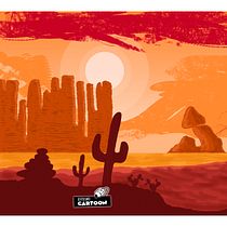 Atardecer en el Desierto-. Projekt z dziedziny Trad, c, jna ilustracja,  Animacja, Ilustracja c, frowa, Malarstwo c i frowe użytkownika Javito - 13.08.2021