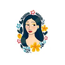 Meu projeto do curso: Retrato ilustrado com elementos botânicos. Un progetto di Illustrazione tradizionale, Illustrazione digitale, Illustrazione botanica e Disegno digitale di Eduarda Maniezo - 07.08.2021