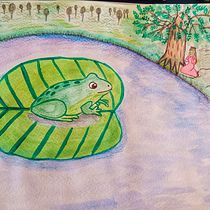 EL REY RANA. Traditional illustration, Fine Arts, Painting, Pencil Drawing, Drawing, Watercolor Painting, Children's Illustration, and Narrative project by Angela Calle - 08.14.2021