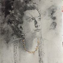 Final self portrait with own photo. Ilustração tradicional, Artes plásticas, Desenho, Desenho de retrato, Desenho realista, e Desenho artístico projeto de Rocío Mirón - 16.08.2021