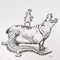 Mein Kursprojekt: Surrealistische Illustration mit Markern Ein Projekt aus dem Bereich Traditionelle Illustration, Bleistiftzeichnung, Zeichnung, Realistische Zeichnung, Artistische Zeichnung und Illustration mit Tinte von Hetty Meijs - 17.08.2021