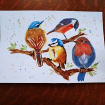 My project in Artistic Watercolor Techniques for Illustrating Birds course. Watercolor Painting project by gmachris55 - 08.15.2021