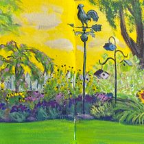 My Parent’s Garden In Gouache. Traditional illustration, Sketching, Drawing, Architectural Illustration, Sketchbook, and Gouache Painting project by Chris - 08.17.2021