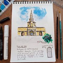Meu projeto do curso: Caderno de viagem em aquarela. Traditional illustration, Watercolor Painting, Architectural Illustration, and Sketchbook project by Guillermo Paternina Berrocal - 08.16.2021