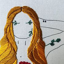 Mi Proyecto del curso: Retrato bordado con elementos botánicos. Un proyecto de Bordado de flor.atencia - 17.08.2021