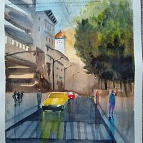 Il mio progetto del corso: Paesaggi urbani ad acquerello. Un projet de Beaux Arts, Aquarelle et Illustration architecturale de langolodimarina - 18.08.2021