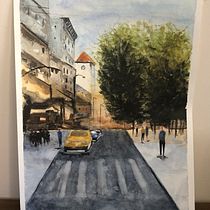 Mi Proyecto del curso: Paisajes urbanos en acuarela. Un projet de Beaux Arts, Aquarelle et Illustration architecturale de Clara Duch - 18.01.2021