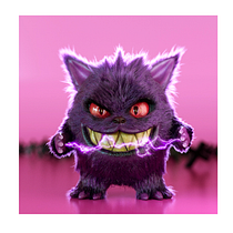 My project in 3D Hair Creation with Maya XGen course (Gengar). 3D, 3D Modeling, 3D Character Design, and 3D Design project by hectorthiel - 08.17.2021