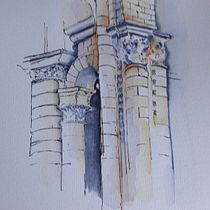 exercices d'aujourd'hui.. Sketching, Drawing, Watercolor Painting, Architectural Illustration, Sketchbook & Ink Illustration project by alizarine22 - 08.19.2021