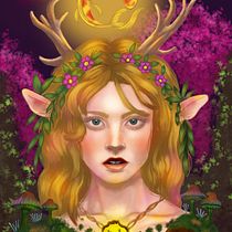 Meu projeto do curso: Retrato digital no Photoshop com um toque de fantasia. Traditional illustration, Drawing, Digital Illustration, Portrait Drawing, Digital Drawing, and Digital Painting project by Juhh HikariTattoo - 08.19.2021
