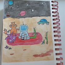 El limite el espacio y más alla. Traditional illustration, Character Design, Editorial Design, Writing, Drawing, Stor, board, Children's Illustration, and Narrative project by Fatima Romero - 08.20.2021
