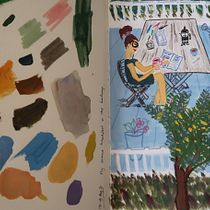 My project in Exploratory Sketchbook: A Summer Breakfast. Un proyecto de Ilustración tradicional, Bocetado, Creatividad, Dibujo, Sketchbook y Pintura gouache de Olga Tsygankova - 20.08.2021