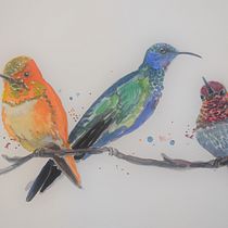 My project in Artistic Watercolor Techniques for Illustrating Birds course. Traditional illustration, Watercolor Painting, Realistic Drawing, and Naturalistic Illustration project by Sharon Guy - 08.20.2021