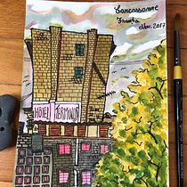 My project in Watercolor Travel Journal course. Traditional illustration, Watercolor Painting, Architectural Illustration, and Sketchbook project by Mar Ina - 08.21.2021