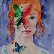My project in Expressive Watercolor Portraits course. Traditional illustration, Fine Arts, Painting, Watercolor Painting, Portrait Drawing, and Creativit project by Enny Meerwaldt - 08.21.2021