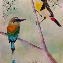 Mi Proyecto del curso: Acuarela artística para ilustración de aves. Traditional illustration, Watercolor Painting, Realistic Drawing, and Naturalistic Illustration project by Elena Medina Vielma - 08.21.2021