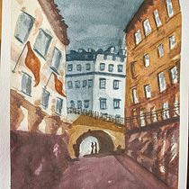 My project in Architectural Illustration with Watercolor course. Un projet de Illustration traditionnelle, Esquisse , Dessin, Aquarelle, Illustration architecturale , et Carnet de croquis de anncdaniels - 22.08.2021