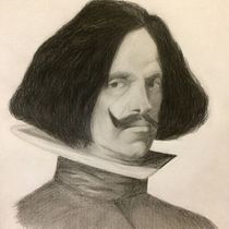 Mi Proyecto del curso: Retrato realista con lápiz de grafito (Retrato de Diego Velázquez). Traditional illustration, Fine Arts, Sketching, Pencil Drawing, Drawing, Portrait Drawing, Realistic Drawing, Artistic Drawing, and Figure Drawing project by Jean Piero Díaz Ruiz - 08.20.2021