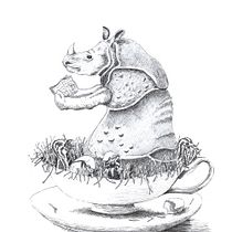My Rhino-project in Surrealistic Fineliner Illustration course Ein Projekt aus dem Bereich Traditionelle Illustration, Bleistiftzeichnung, Zeichnung, Realistische Zeichnung, Artistische Zeichnung und Illustration mit Tinte von Ivonne Wierink - 23.08.2021