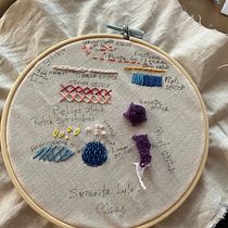 My project in Basic Embroidery Techniques: Stitches, Compositions, and Color Ranges course. Accessor, Design, Costume Design, and Color Theor project by Ana M Pena - 08.24.2021